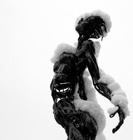 Snow covered sculpture - French artist Annick Dumarchey