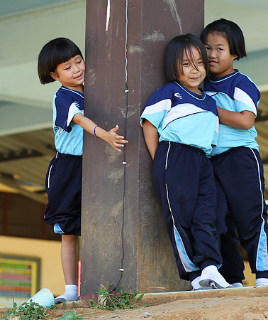 In a school yard