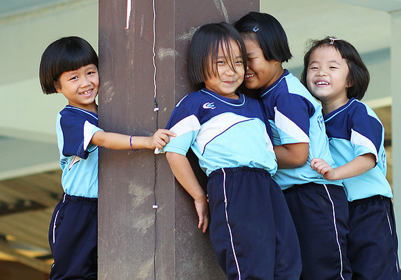 In a school yard