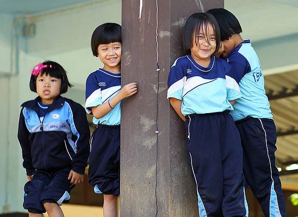 In a school yard