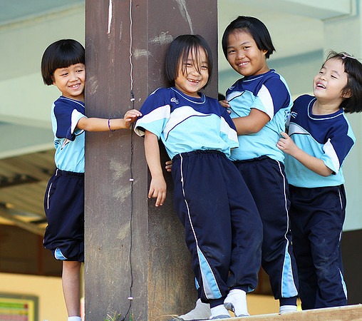 In a school yard