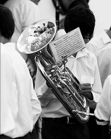 Portugal : brass-band in the streets of Monsaraz