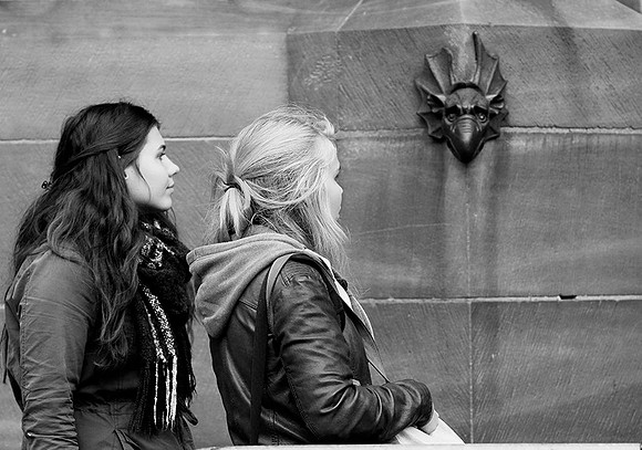 France : queuing in front of the cathedral