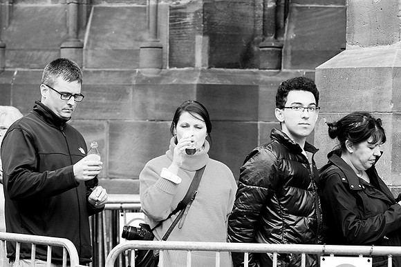 France : queuing in front of the cathedral