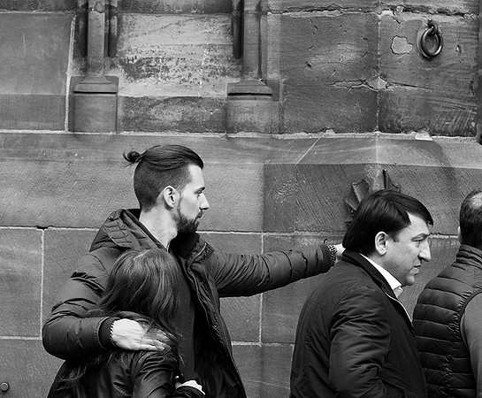 France : queuing in front of the cathedral