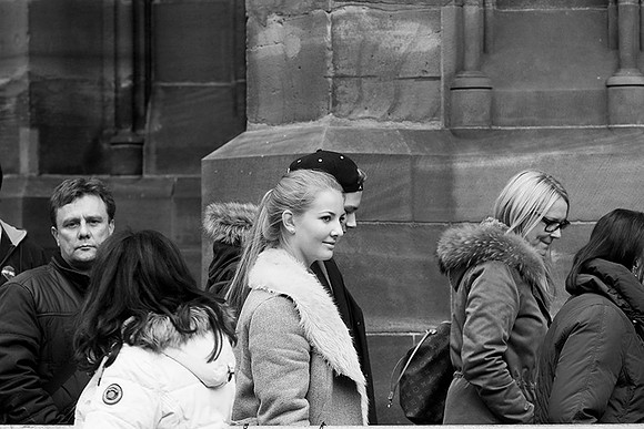 France : queuing in front of the cathedral