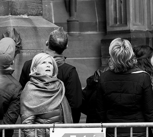France : queuing in front of the cathedral
