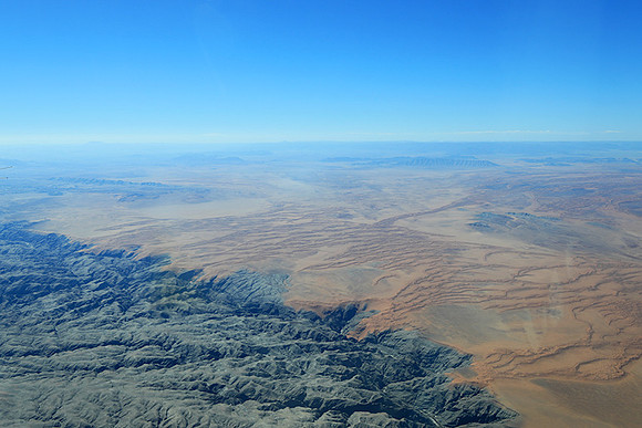 Flying over Namibia