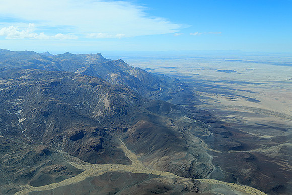 Flying over Namibia