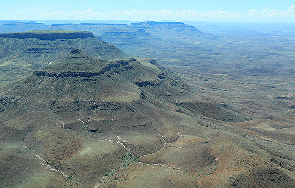 Flying over Namibia