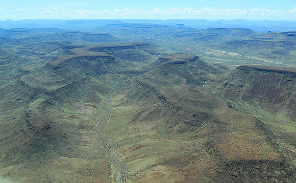 Flying over Namibia