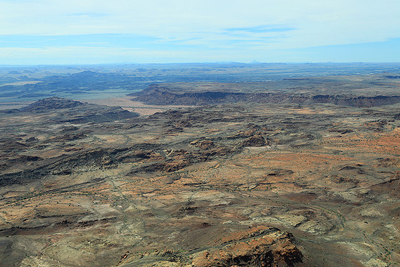 Flying over Namibia