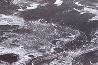 Helicopter flight ove Makgadikgadi salt pan