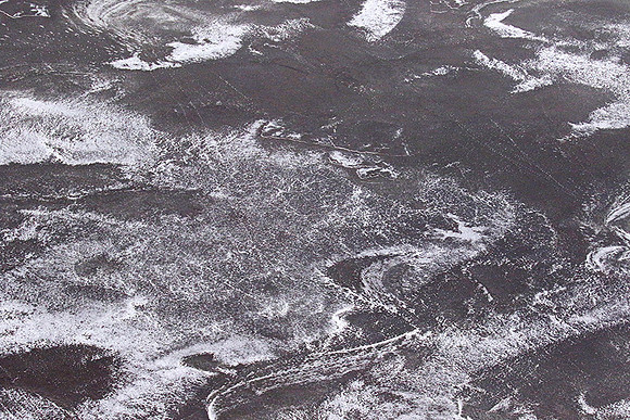 Helicopter flight ove Makgadikgadi salt pan