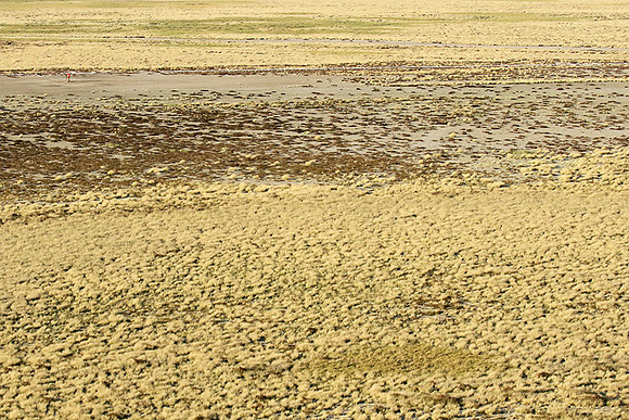 Helicopter flight ove Makgadikgadi salt pan