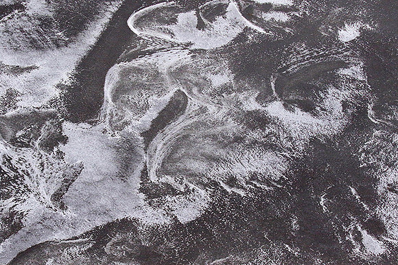 Helicopter flight ove Makgadikgadi salt pan