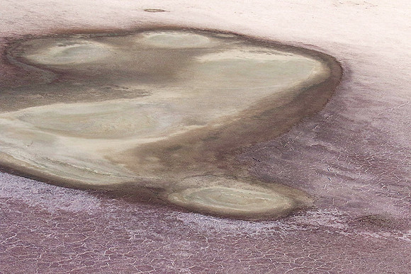 Helicopter flight ove Makgadikgadi salt pan