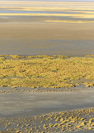 Helicopter flight ove Makgadikgadi salt pan