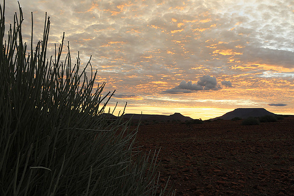 Sunrise in the desert of Palmwag