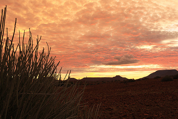 Sunrise in the desert of Palmwag