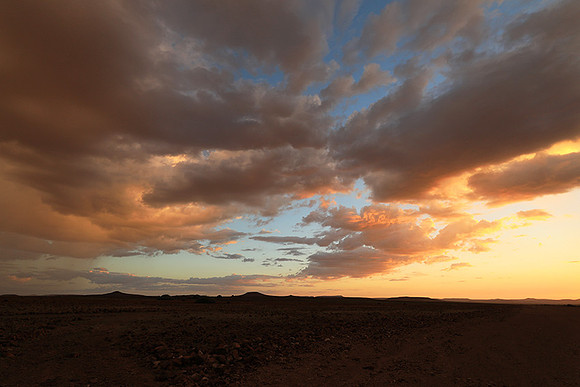 Sunset over Palmwag desert