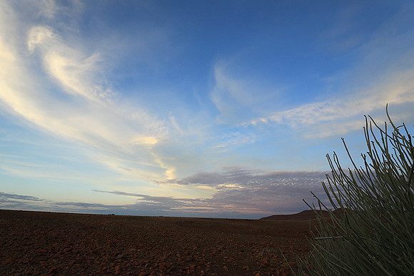 Sunrise in the desert of Palmwag
