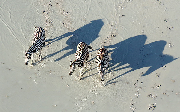 Helicopter flight over Sua Pan