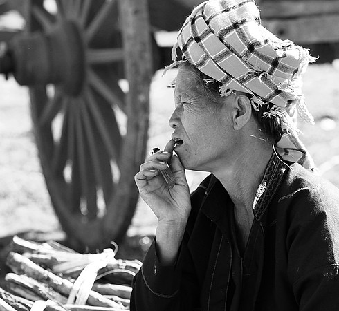 Outdoor market near lake Inle