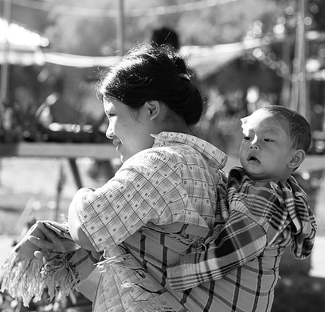 Outdoor market near lake Inle