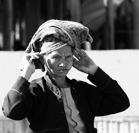Outdoor market near lake Inle