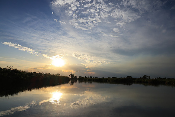Sunset - Delta of Okavango
